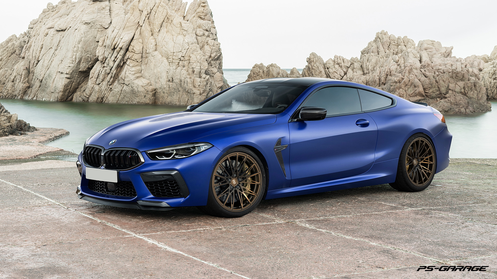 BMW M8 Satin Blue on forged wheels